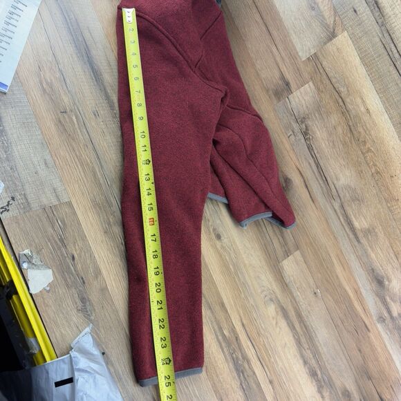 LL Bean Size M Pullover  Slightly Fitted Heather Red 1/4 Snap Fleece Men… - Picture 8 of 10